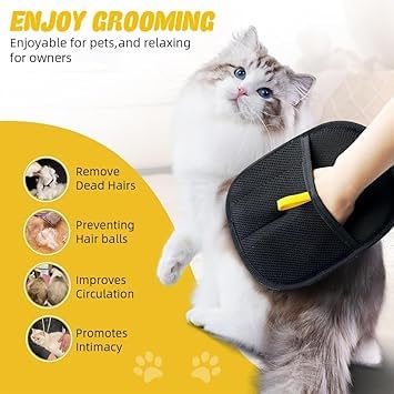 GOPINATH ECOM Pet Grooming Kit for Dogs & Cats 3 in 1 – Dog Bath Brush, Steam Pet Grooming Brush & Pet Hair Remover Gloves | Pet Deshedding Cleaning Combo for Puppies, Kittens | Dog & Cat Grooming Accessories 4