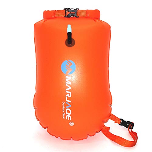 Ksnnrsng Swim Buoy - Boya Natación - La boya para Nadadores y triatletas de Aguas Abiertas para Abierto Agua Nadadores Entrenamiento o competición con Bolsa Seca (Naranja)