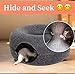 Apex Pets Cat Tunnel Bed | Cat Cave Bed | Beds for Indoor Cats | Large Cat House for Pet Cat Cave (Dark Gray)
