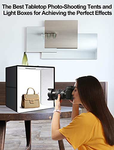 12"X12" Photo Studio Light Box, Gloshooting Portable Photo Box With 120 Led Lights, Professional Dimmable Photography Table Top Shooting Tent Kit With 6 Color Backdrops For Small Items Product Jewelry #TOP6