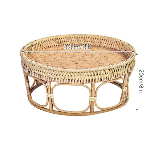 Plateau de table basse en rotin rond résistant et très facile à nettoyer