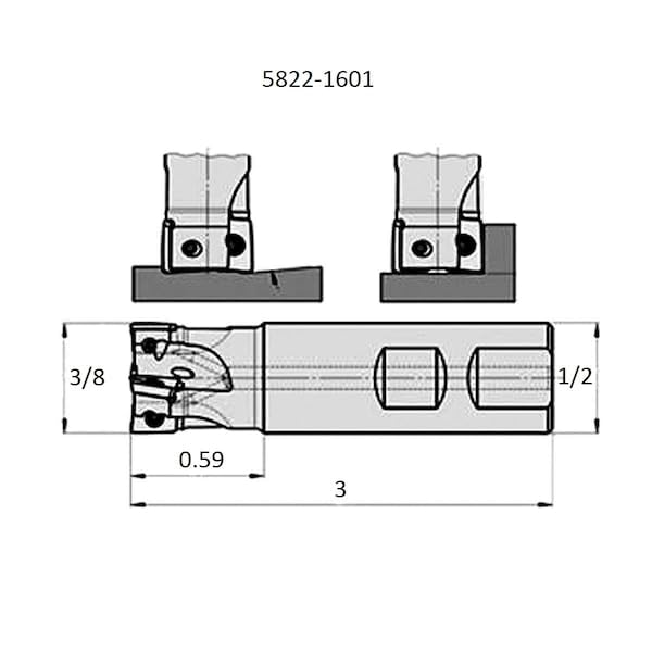 Image of HHIP 5822 Square Shoulder Coolant-Thru Indexable End Mill