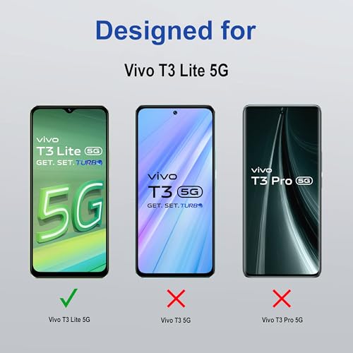 Image of ZAP CASE HD Plus Tempered Glass Screen Protector Compatible for Vivo T3 Lite 5G (Black) Edge to Edge Coverage with Easy Installation Kit