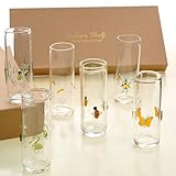 Picture of Indian Shelf Clear Unique Cute Shot Glasses Set of 6 Whiskey, Tequila, Vodka, Liquors Gifts for Men or Women Bar Set