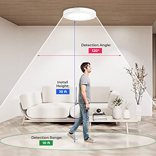 Diodesy 5Color Motion Sensor Ceiling Light, 120V Cri90 12W, 5 Inch 2700K/3000K/3500K/4000K/5000K Selectable Led Flush Mount Fixture For Garage, Walk-In Closet, Attic, Pantry, Etl Listed #TOP4
