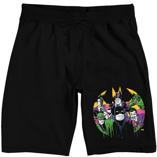 Batman Hero and Villains Men's Black Sleep Pajama Shorts