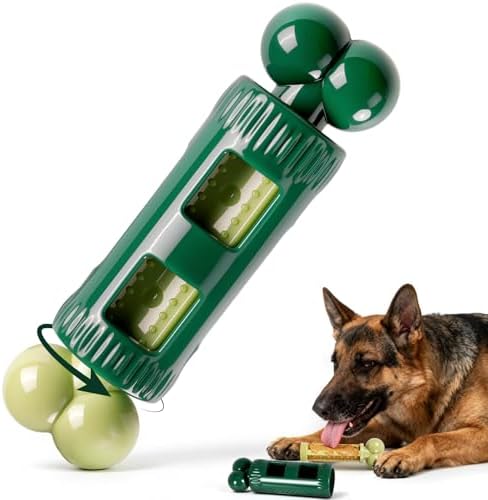 Dog Toys for Aggressive Chewers: Long-Lasting Interactive Dog Toy to Keep Your Dogs Busy, Durable Nylon, 3 Refill Zones, Detachable & Easy to Clean for Medium & Large Dogs