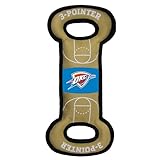 Pets First NBA Oklahoma City Thunder Field Toy. - Tough Nylon Pet Toy with Double Trim Stitching & Inner Squeaker, One Size