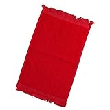 GEORGIABAGS Terry Velour Fingertip Towel with Fringed Ends (6, Red)