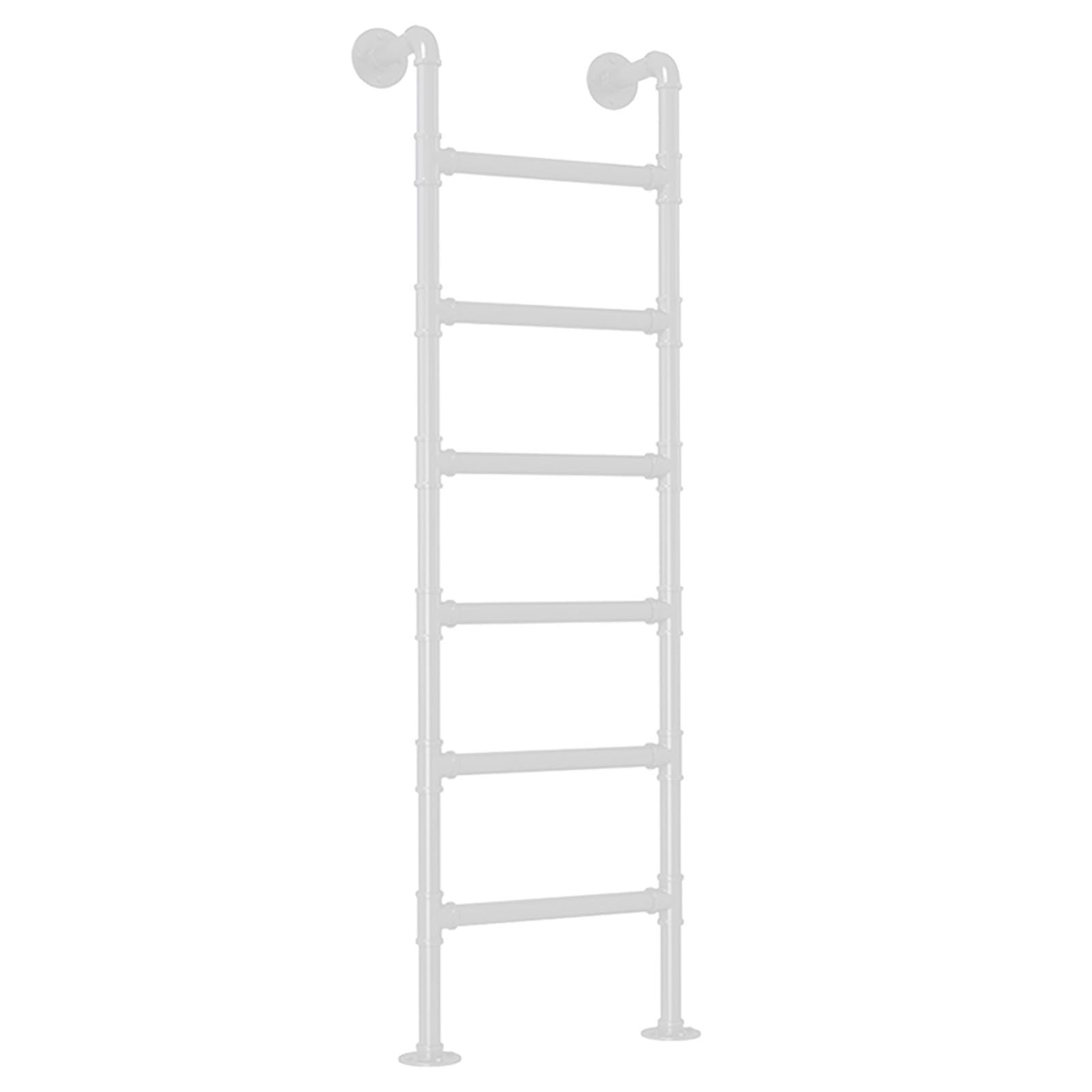 Escalera de metal resistente de 100 a 300cm para loft de casa, escalera de salida de pozo de ventana de sótano blanca montada en la pared, escaleras rectas multiusos para áticos de 4, 5, 6, 7 y 8 pies