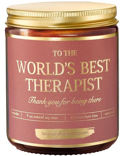 Therapist Gifts - World's Best Therapist Candle, Appreciation Gift Idea for Women Therapists, Mental Health Professionals, Occupational Therapy, Respiratory, Massage, Physical Therapist Gifts