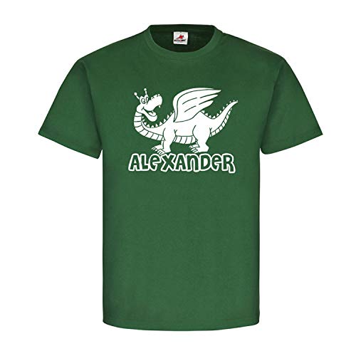 T-shirt Alexander Dragon enfant XL vert au motif animaux du feu