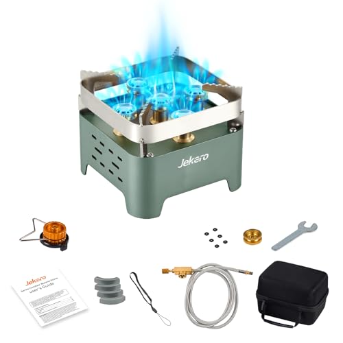 9000W Gaskocher Camping, Winddichter Campingkocher Outdoor Tragbarer Edelstahl Gas kocher Camper für MFS-1a Butan Kartuschen, für Hiking Trekking Picknick, mit Tragekoffer 9000W Gaskocher Camping, Winddichter Campingkocher Outdoor Tragbarer Edelstahl Gas kocher Camper für MFS-1a Butan Kartuschen, für Hiking Trekking Picknick, mit Tragekoffer