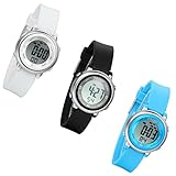 COOLE FUNKTIONEN: Dual Zeitzonen Alarm, Stoppuhr, Glockenspiel,Chronograph 12/24 Stunden, AM/PM, Militärzeit; LED-Hintergrundbeleuchtung