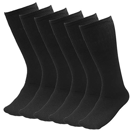 6 Pairs Men's Athletic Sport Tube Socks 10-15 Over the Calf - Big & Tall