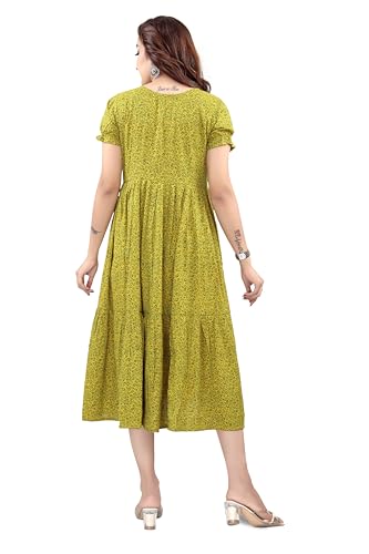 Image of B2F Women's Flared Anarkali Maternity Dress, Feeding Kurti with Concealed Zip for Pre & Post Pregnancy