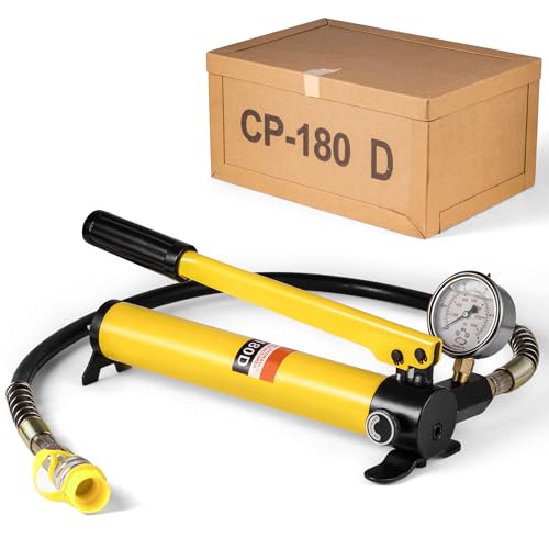 Image of CP-180 Hydraulic Hand Pump with Oil Gauge,Hand Operated Pump Manual Pump Hydraulic Pump for Lifting Cylinders