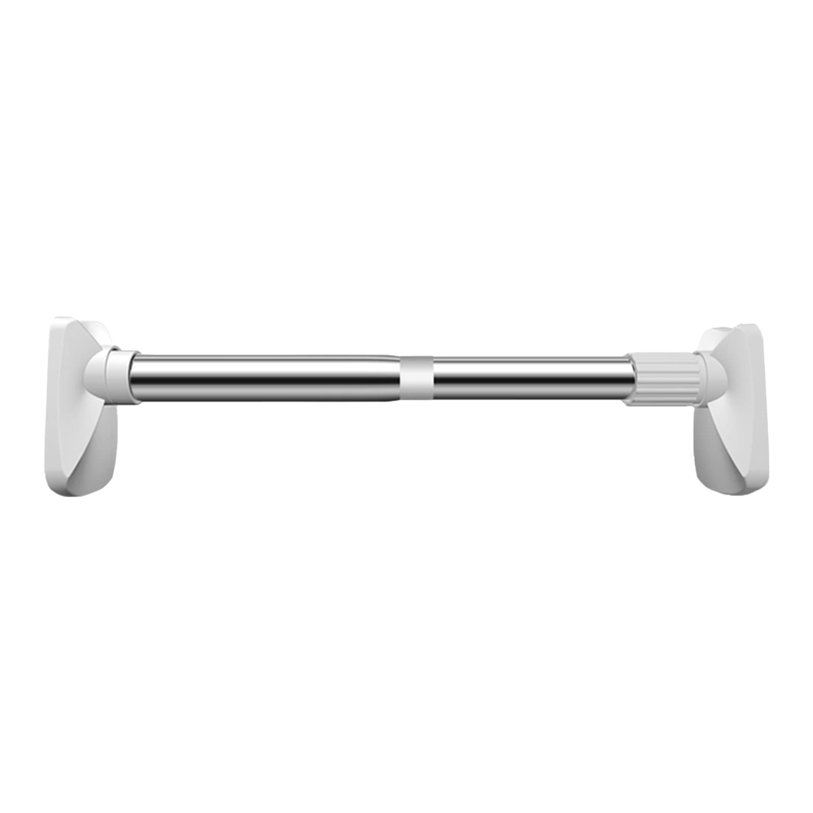 Expandable Stable Tension Curtain Rod for Shower Bathroom, No Drilling Hanging Pole for Windows, Traceless Spring Rod for Bath Closet, Stainless Steel, White, 19.68-31.49inch (H44959-3)