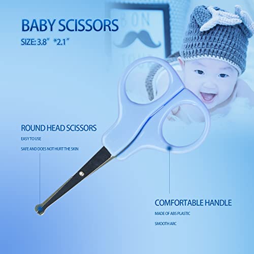 Zelinye Baby Grooming Kit, 8 In 1 Baby Hair Brush/Nail Clipper/Nose Cleaner/Finger Toothbrush/Nail Scissors/Manicure Kit For Baby Care Keep Healthy And Clean(Blue) #TOP2