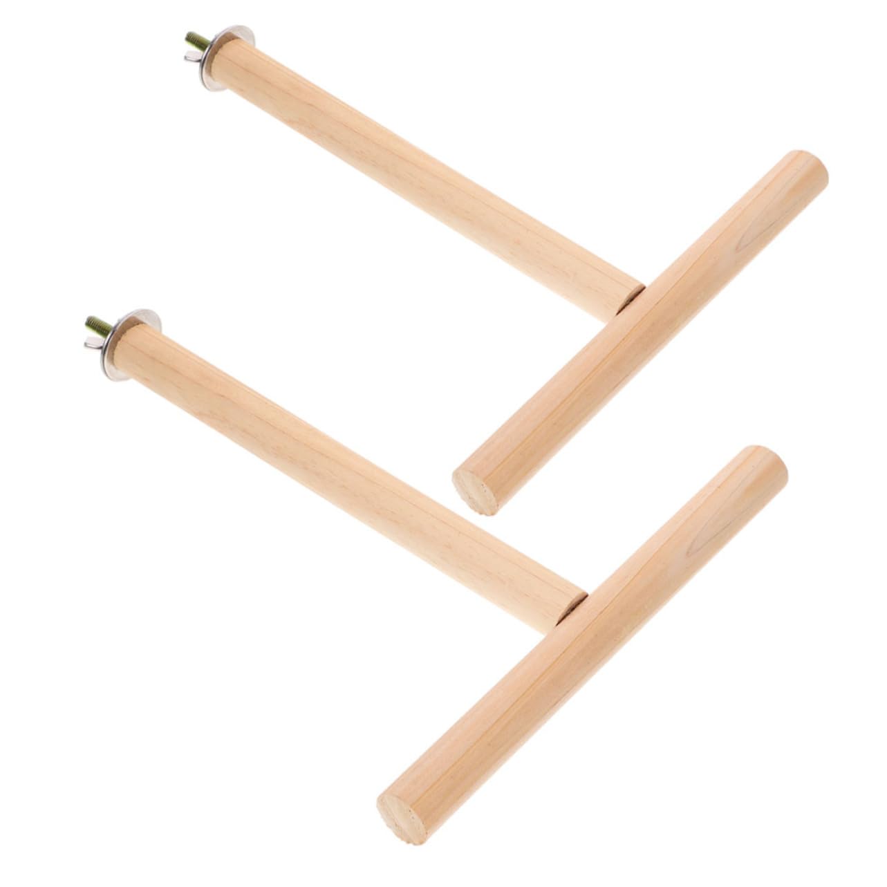 HANABASS 10piezas Soporte De Percha para Aves De Madera Natural para Periquitos Loros y Cockatiels Accesorio De Jaula Práctico y Duradero