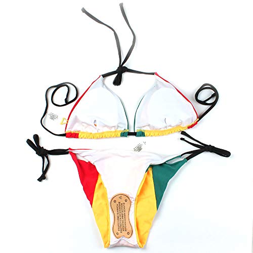 Women's Fashion Caribbean Rasta African Yellow Red Green Bikini Swimsuit Swimwear3
