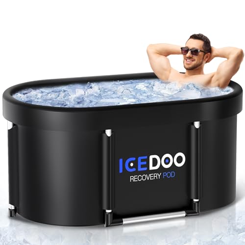 New Upgrade XL 139-Gallon Oval Ice Bath Tub - 6 Layered Portable Bathtub, Drop-In Bathtubs Foldable with Cover Cold Plunge Tub for Athletes, Home Gym, Outdoor Recovery Use.
