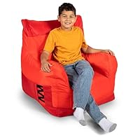 Big Joe Dorm Bean Bag Chair with Drink Holder and Pocket, Two Tone Red Smartmax, Durable Polyester Nylon Blend, 3 feet