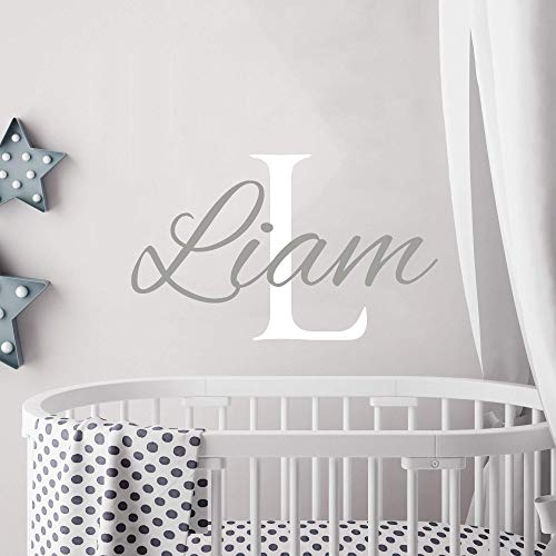Personalized Boy Name Wall Decal Initial Boys Name Decals Nursery Decor Baby Boy Wall Decal Name Decal Boys Room Decor Custom Name Sticker kp8