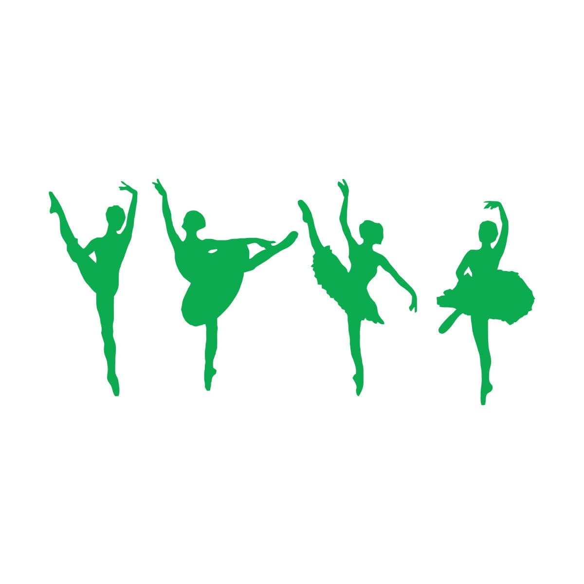 Ballerina Silhouette Wall Stickers Girls Room Decoration Wall Decal Ballet School Studio Dancer Nursery Sticker Wallpaper Large - 54x114cm — image 1