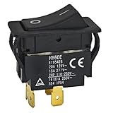 HY60E ON/Off Rocker Switch, 4-Pin 20A 125V/250V, Compatible with KEDU HY60E, 2LNC4, D507336, Shopsmith Tools Pushbutton Switches