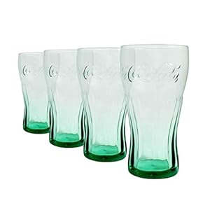Coca Cola glazen groene glazen, inhoud 460 ml, groen, 4 stuks