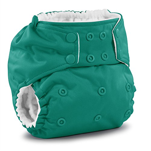 Kanga Care Rumparooz Cloth Diaper Reusable One Size Pocket Diaper with Patented Inner Double Gusset Adjustable 4 Sizes in 1 Diaper + 2 pcs Microfiber Insert Soaker (6-40+ lbs) - Peacock