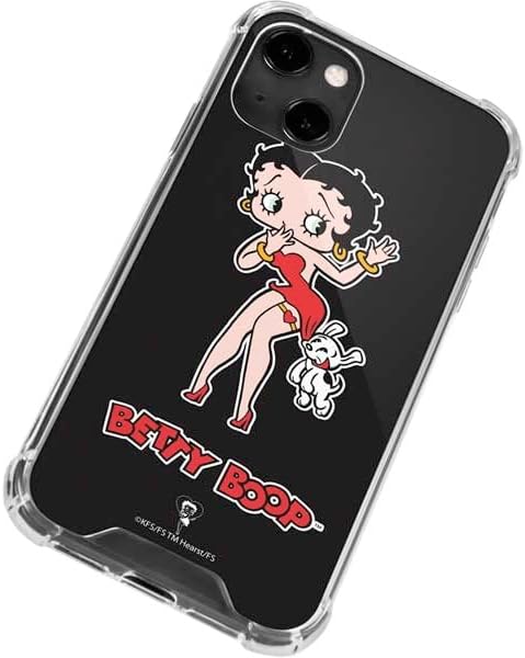 Skinit Clear Phone Case Compatible with iPhone 14 - Officially Licensed Betty Boop with Puppy Design