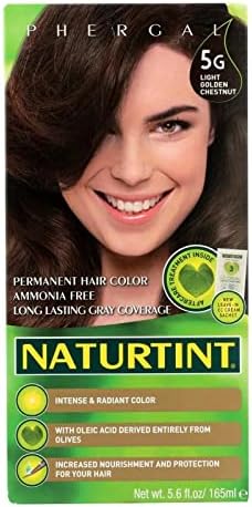 Naturtint Permanent Hair Color 5G Light Golden Chestnut (Pack of 1), Ammonia Free, Vegan, Cruelty Free, up to 100% Gray Coverage, Long Lasting Results