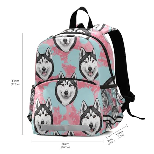 Black White Husky Dog Toddler Backpack for Boys Girls Kids Backpacks Small Preschool Backpacks3