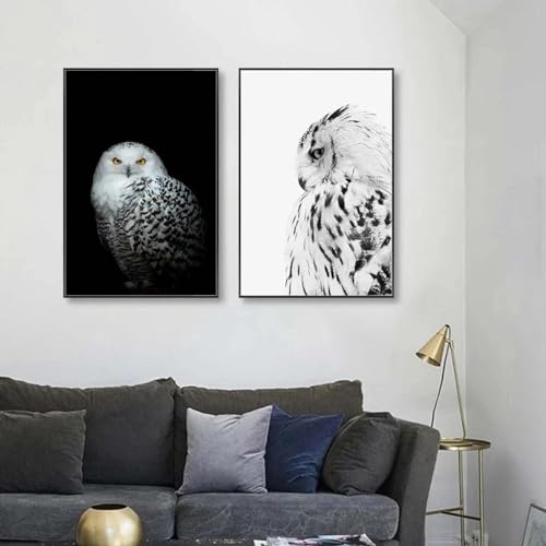 Peinture abstraite de hibou pour habiller un mur vide avec un tableau d'art mural de salon - 2