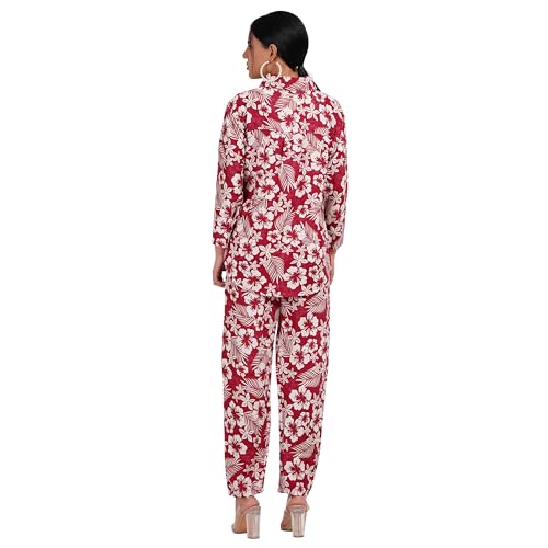 Image of Women's Co-Ord Set - Casual Wear Shirt & Pant Set | Fancy Top and Bottom Outfit | Full Matching Set for Women | Stylish Kurta Pant Set