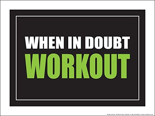 Fitnus Chart Series When in Doubt Workout 18" X 24" Poster (Blk/Blue/Wht)