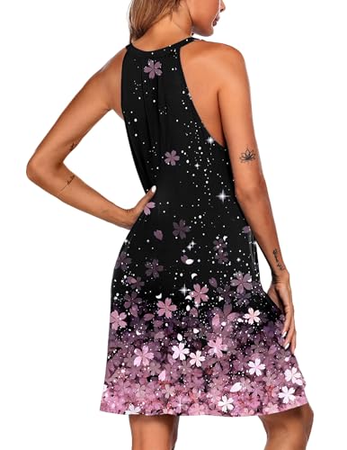 Image of Ekouaer Womens Nightgown Sleeveless Sleepwear V Neck Racerback Sleep Dress