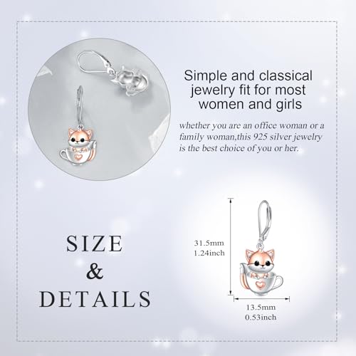 Bee/Dragonfly/Hummingbird/Sloth/Owl/Bear Earrings Sterling Silver Bee/Dragonfly/Hummingbird/Sloth/Owl/Bear Leverback Dangle Earrings Jewelry Gifts for Women4