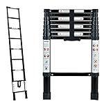 TRA Australia Black 2.6m Portable Telescopic Ladder with Carry Bag