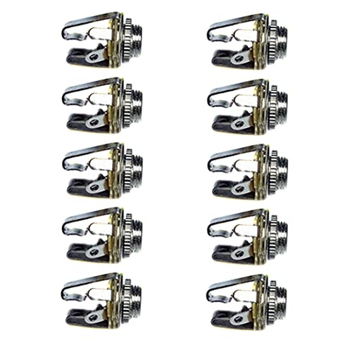 bnafes 3.5mm Stereo 3-Pole (3-Pin) TRS Plug Jack Socket Adapter Connectors Use for Microphone Jack, Earphone Plug, Audio Video AV PC - 10 Pack