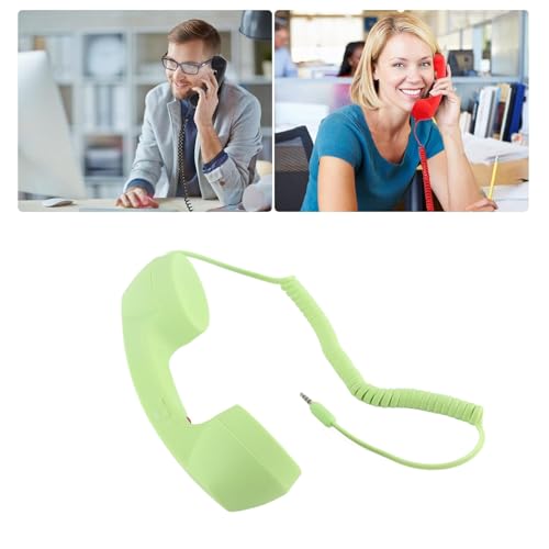Auricular retro para teléfono móvil receptor verde con micrófono y cable 7