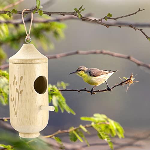 Suhercbd Hummingbird House, 2022 New Wooden Hummingbird House Exterior, Hummingbird Swinging Hummingbird Nest, For Hummingbird Nest For Wren Swallow Sparrow Hummingbird Finch House(3Pcs/A+B+C) #TOP5