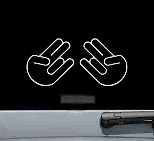 JS Artworks (2) Shocker Mirrored Vinyl Decal Sticker (Silver)