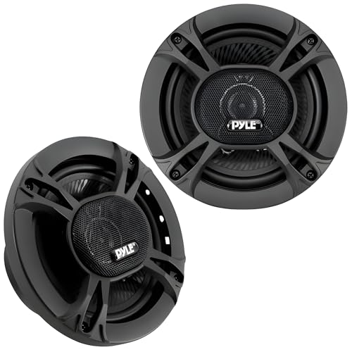 Pyle 3-Way Universal Car Stereo Speakers-300W 6.5 Triaxial Loud Pro Audio Car Speaker Universal OEM Quick Replacement Component Speaker Vehicle Door/Side Panel Mount Compatible PL613BK (Pair), black