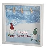 Bada Bing 3 D Bilderrahmen Geldgeschenk für Weihnachten Foto Geschenk groß Damen Herren Kinder Wäscheklammer Gutschein Verpackung Deko Tischdeko personalisiert Holz weiß Bild Hochwertig edel 85