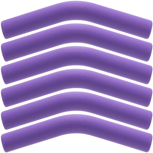 HINZIC 6pcs Metal Straw Silicone Tips, for 5/16 inch(8mm) OD Straw, Purple