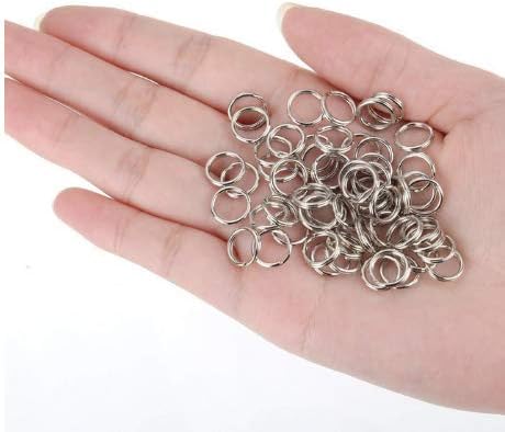 LASSUM 200PCS 10mm Double Loops Round Split Jump Rings Wire Connector for Jewelry Making,Silver