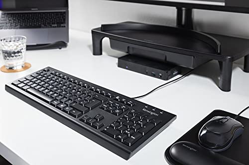 Image of Kensington Wired Valu Keyboard Desktop Set, 104-Key, QWERTY Keyboard and Mouse, Black (K72398NA) | 104-key QWERTY keyboard, USB plug-and-play, matching keyboard and mouse combo